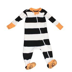 BURTS BEES BABY | One-Piece Zip Up Footie Pajama Sleeper Fold-Over Cuffs 0-3M
